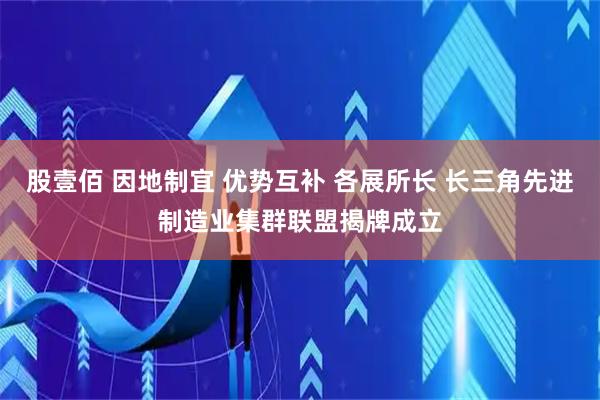 股壹佰 因地制宜 优势互补 各展所长 长三角先进制造业集群联盟揭牌成立