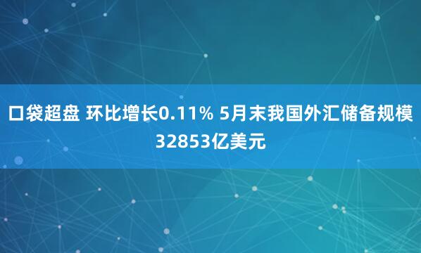 口袋超盘 环比增长0.11% 5月末我国外汇储备规模32853亿美元