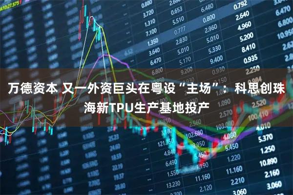 万德资本 又一外资巨头在粤设“主场”：科思创珠海新TPU生产基地投产